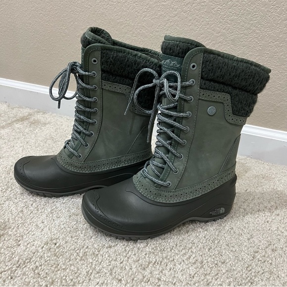 The North Face Women Shellista II Dachund Green Mid Winter Boots Size 5.5, - Picture 1 of 16